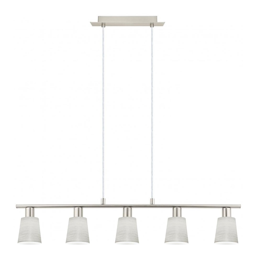 Eglo - Lampadario LED a sospensione con filo MY CHOICE 5xE14/4W/230V cromo opaco/color crema