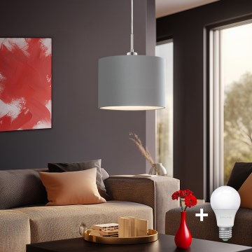 Eglo - Lampadario LED a sospensione con filo TUNJA 1xE27/60W/230V grigio