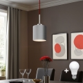 Eglo - Lampadario LED a sospensione con filo TUNJA 1xE27/60W/230V grigio