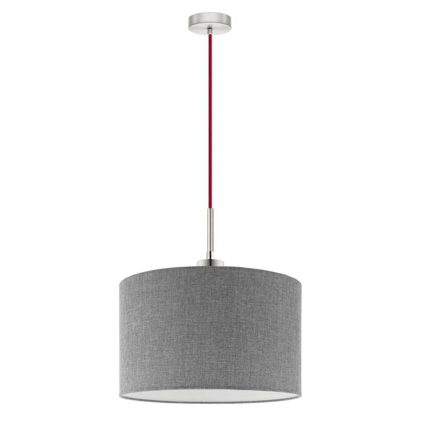 Eglo - Lampadario LED a sospensione con filo TUNJA 1xE27/60W/230V grigio
