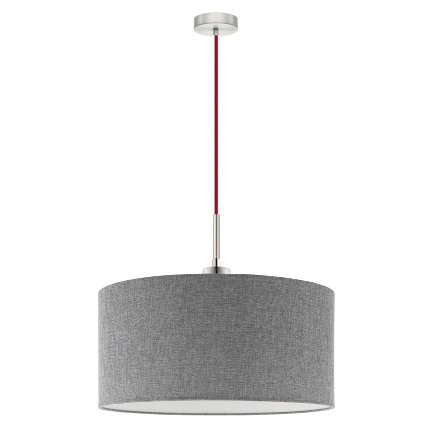Eglo - Lampadario LED a sospensione con filo TUNJA 1xE27/60W/230V grigio