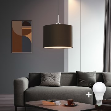 Eglo - Lampadario LED a sospensione con filo TUNJA 1xE27/60W/230V marrone