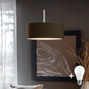 Eglo - Lampadario LED a sospensione con filo TUNJA 1xE27/60W/230V marrone