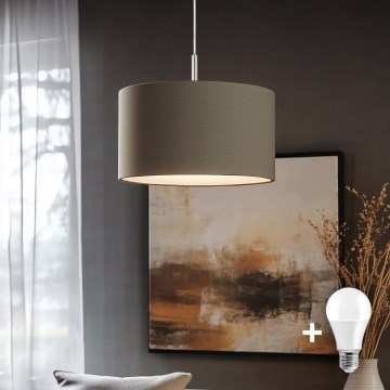 Eglo - Lampadario LED a sospensione con filo TUNJA 1xE27/60W/230V taupe