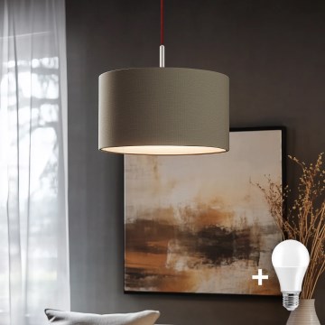 Eglo - Lampadario LED a sospensione con filo TUNJA 1xE27/60W/230V taupe