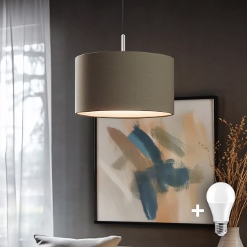 Eglo - Lampadario LED a sospensione con filo TUNJA 1xE27/60W/230V taupe