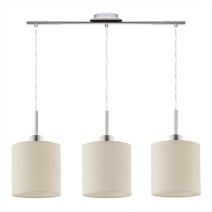 Eglo - Lampadario LED a sospensione TUNJA 3xE27/60W/230V crema