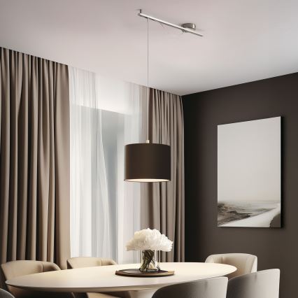 Eglo - Lampadario LED a cavo CALCENA 1xE27/60W/230V cromo/marrone