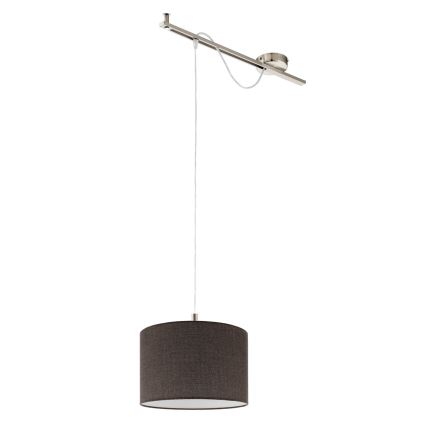 Eglo - Lampadario LED a cavo CALCENA 1xE27/60W/230V cromo/marrone