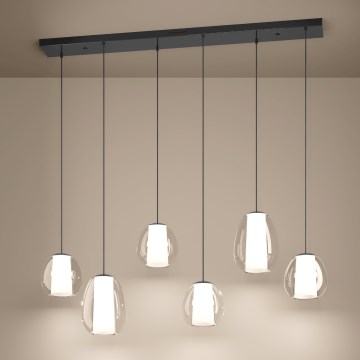 Eglo - Lampadario LED dimmerabile a sospensione su cavo 2xLED/7W/230V + 4xLED/5,5W + 6xLED/1,6W 2200-6500K nero cromato