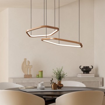 Eglo - Lampadario LED dimmerabile a sospensione su cavo LED/30W/230V oro + telecomando