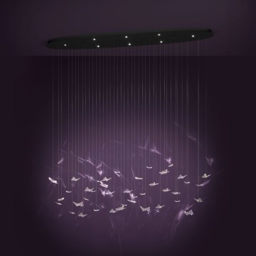 Eglo - Lampadario LED dimmerabile sospeso su cavo 8xLED/4,2W/230V nero/trasparente