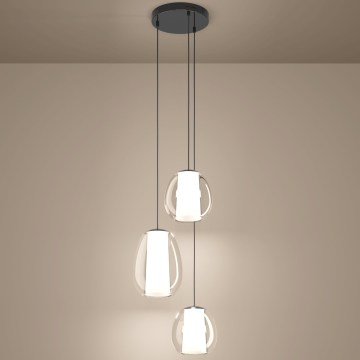 Eglo - Lampadario LED dimmerabile su cavo LED/7W/230V + 2xLED/5,5W + 3xLED/1,6W 2200-6500K nero cromato