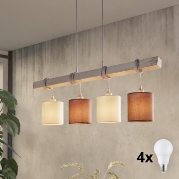 Eglo - Lampadario LED sospeso su cavo TOWNSHEND 4xE27/60W/230V