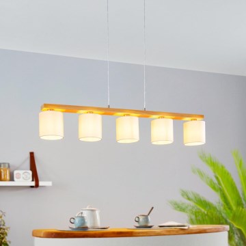 Eglo - Lampadario sospeso su cavo 5xE27/28W/230V