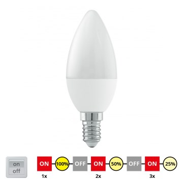 EGLO - Lampadina LED con dimmerazione ciclica E14/6W/230V - STEPDIMMING bianco caldo