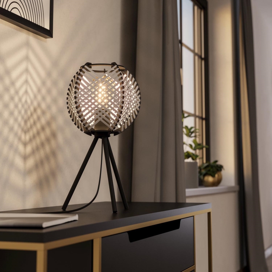 Eglo - Lampe de table 1xE27/40W/230V blanc/noir