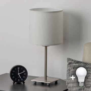 Eglo - Lampe de table LED TUNJA 1xE27/60W/230V 26,5 cm chrome mat/blanc