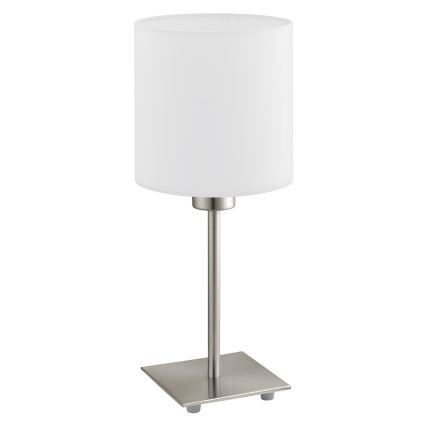 Eglo - Lampe de table LED TUNJA 1xE27/60W/230V 26,5 cm chrome mat/blanc