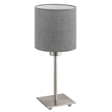 Eglo - Lampe de table LED TUNJA 1xE27/60W/230V 26,5 cm chrome mat/gris