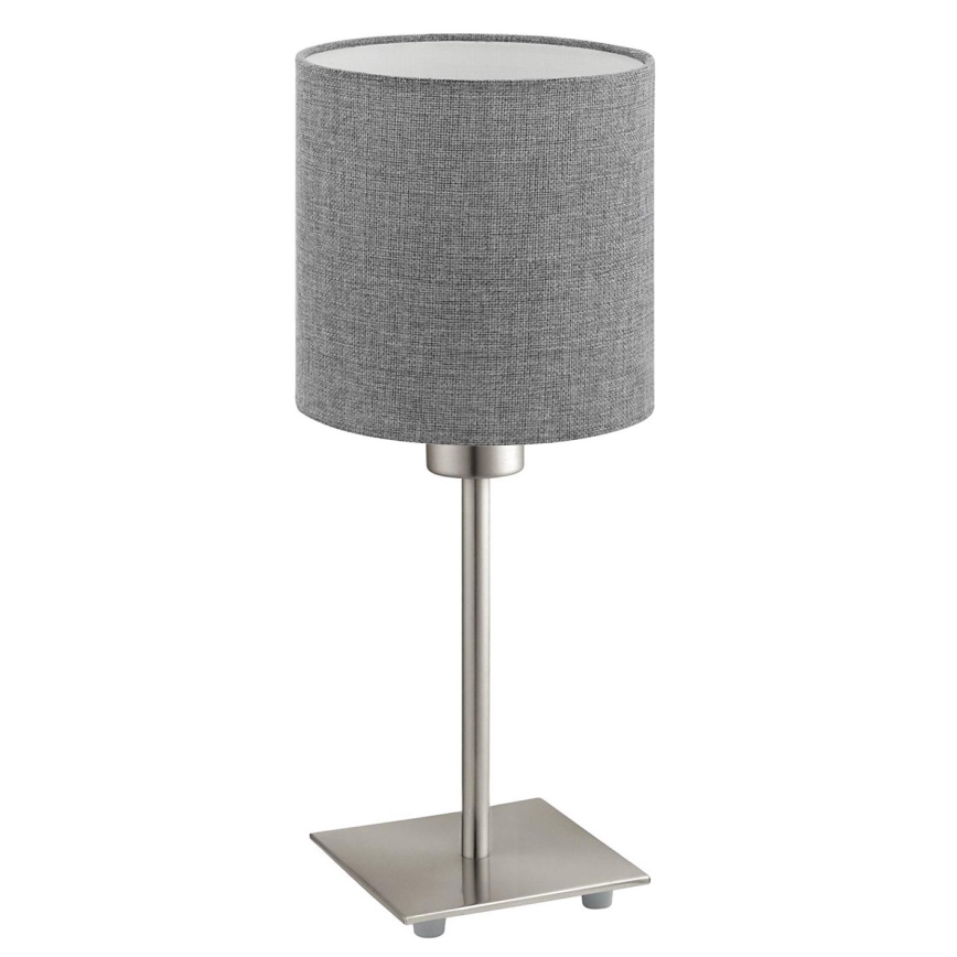 Eglo - Lampe de table LED TUNJA 1xE27/60W/230V 26,5 cm chrome mat/gris