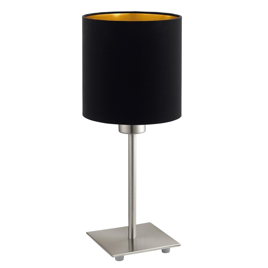 Eglo - Lampe de table LED TUNJA 1xE27/60W/230V 26,5 cm chrome mat/noir