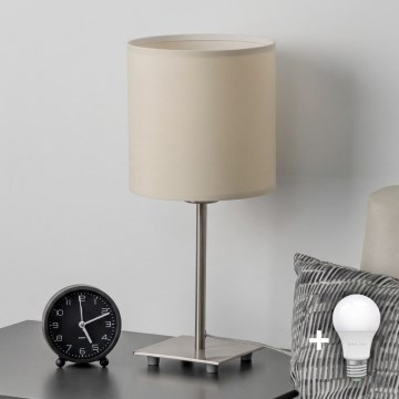 Eglo - Lampe de table LED TUNJA 1xE27/60W/230V crème