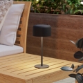Eglo - Lampe de table tactile LED solaire rechargeable LED/2,8W/3,7V 1800 mAh IP44 noire