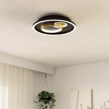 Eglo - LED-Deckenleuchte LED/14W/230V + LED/8,5W Ø 38 cm schwarz/gold