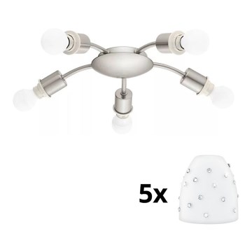 Eglo - LED Deckenleuchte MY CHOICE 5xE14/4W/230V mattchrom/weiß