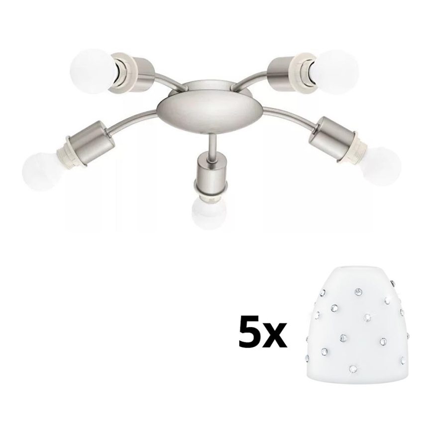 Eglo - LED Deckenleuchte MY CHOICE 5xE14/4W/230V mattchrom/weiß