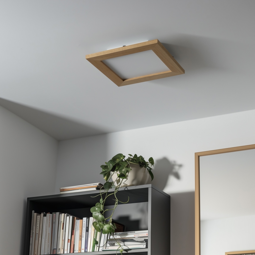 Eglo - LED Aufbaustrahler SALOBRENA-RW WOOD LED/17W/230V 2700/4000K 30x30 cm braun