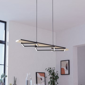 Eglo - LED-dimmbare Pendelleuchte an Drahtseil 2xLED/13W/230V + LED/16W schwarz/beige