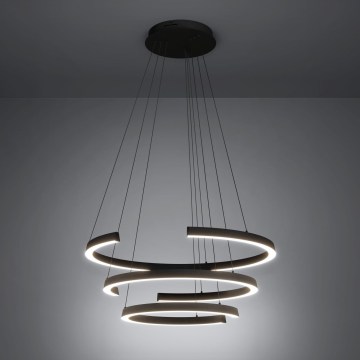 Eglo - LED dimmbare Pendelleuchte mit Seilabhängung LED/50W/230V 2200-6500K schwarz + Fernbedienung