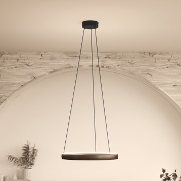 Eglo - LED-dimmbare Pendelleuchte mit Seilaufhängung und Bewegungsmelder 2xLED/19W/230V 2200-6500K Ø 55 cm braun