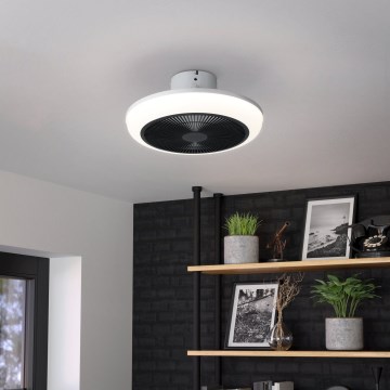 Eglo - LED-dimmbarer Deckenventilator 3xLED/8,5W/230V 2700-6500K Ø 45,5 cm schwarz + Fernbedienung