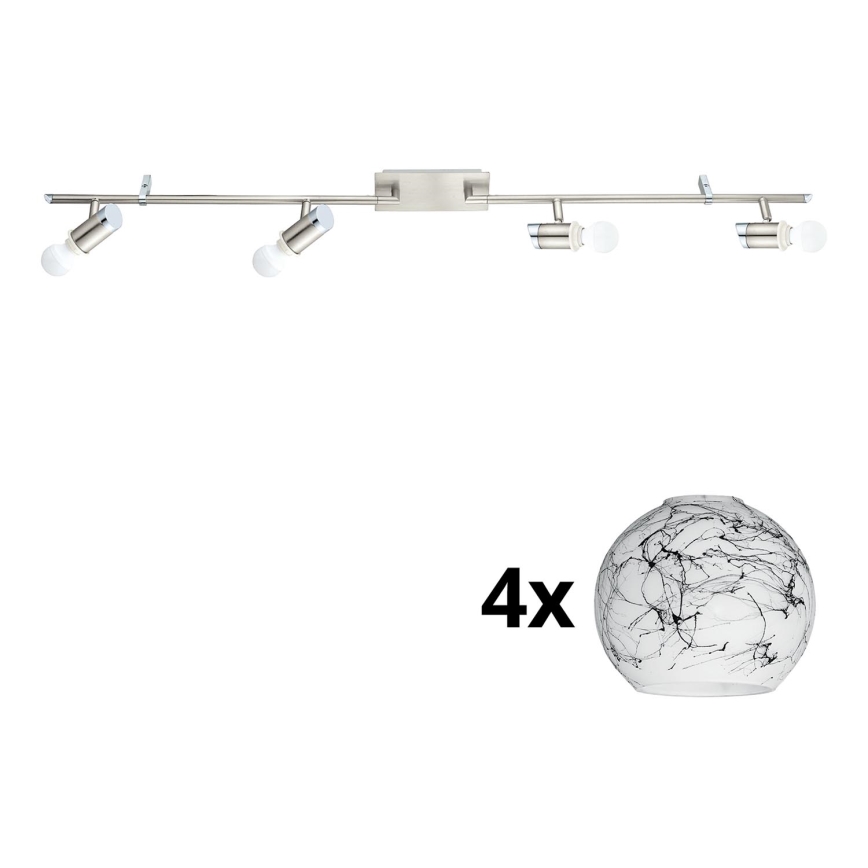 Eglo - LED Einbauleuchte MY CHOICE 4xE14/4W/230V mattchrom/weiß/schwarz