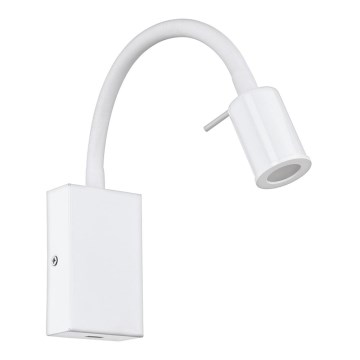 Eglo - LED Faretto da parete con caricatore USB 1xLED/3,5W/230V bianco