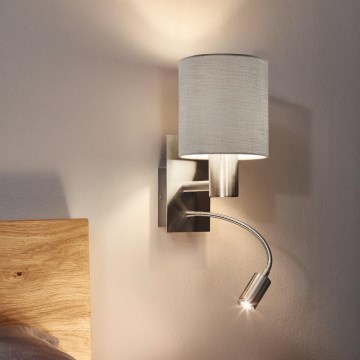 Eglo - LED Flessibile chiaro 1xE27/40W+LED/3,8W taupe