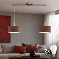 Eglo - LED-Hängeleuchte an Kabel TUNJA 2xE27/60W/230V matt chrom/braun
