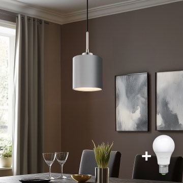 Eglo - LED-Hängeleuchte TUNJA 1xE27/60W/230V grau