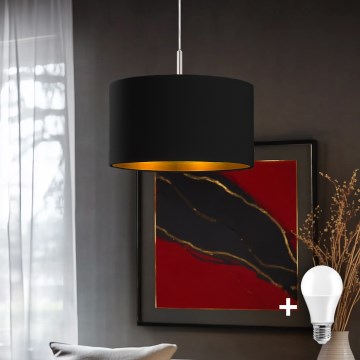 Eglo - LED-Hängeleuchte TUNJA 1xE27/60W/230V schwarz