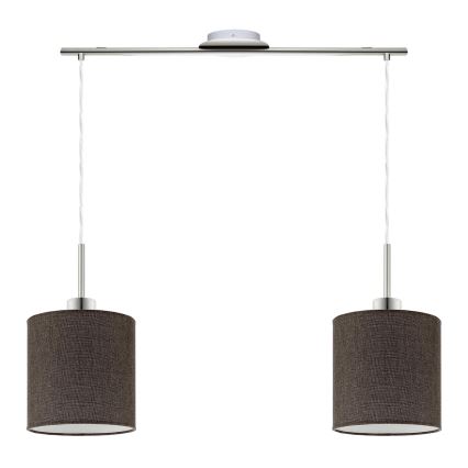 Eglo - LED-Hängeleuchte TUNJA 2xE27/60W/230V braun