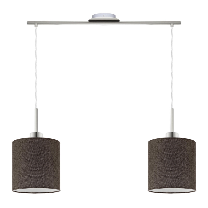 Eglo - LED-Hängeleuchte TUNJA 2xE27/60W/230V braun