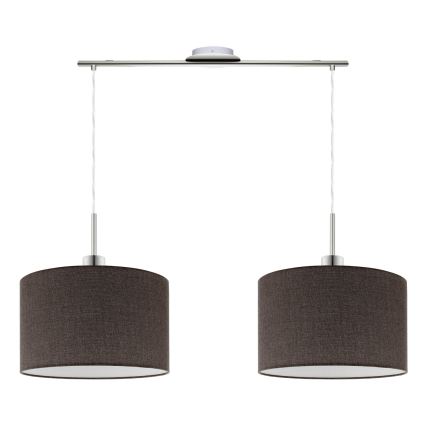 Eglo - LED-Hängeleuchte TUNJA 2xE27/60W/230V braun