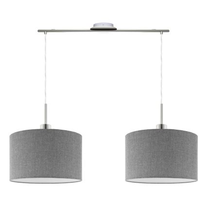 Eglo - LED-Hängeleuchte TUNJA 2xE27/60W/230V grau
