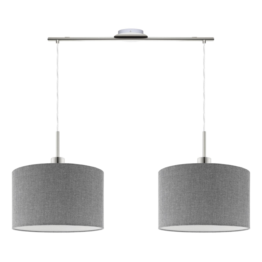 Eglo - LED-Hängeleuchte TUNJA 2xE27/60W/230V grau