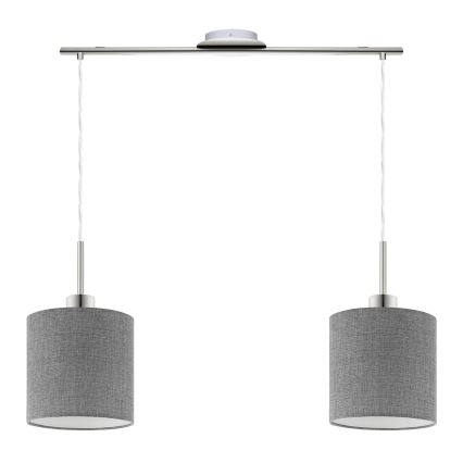Eglo - LED-Hängeleuchte TUNJA 2xE27/60W/230V grau