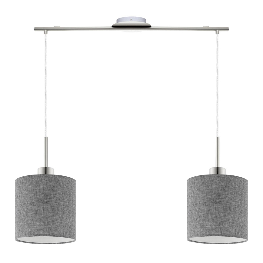 Eglo - LED-Hängeleuchte TUNJA 2xE27/60W/230V grau