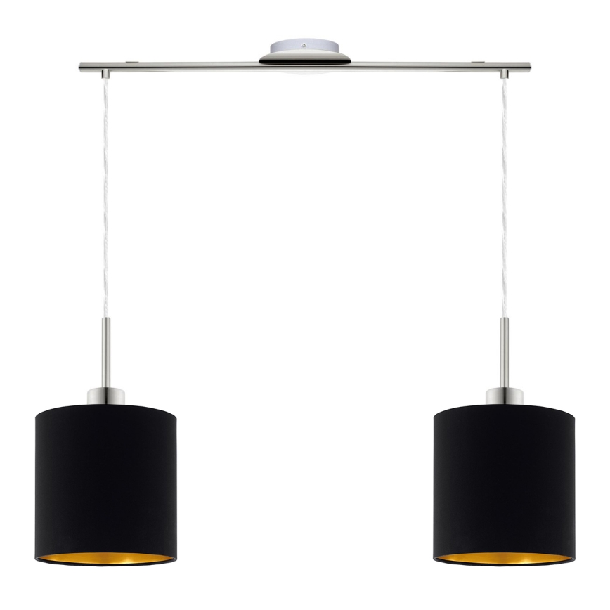 Eglo - LED-Hängeleuchte TUNJA 2xE27/60W/230V schwarz